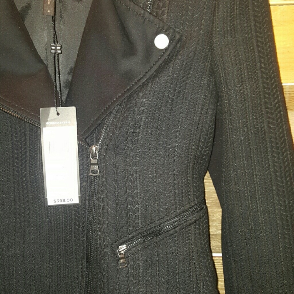 NWT BCBG MAXAZRIA BLACK MOTO CROP JACKET SIZE S - Picture 5 of 7